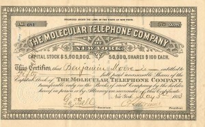 Molecular Telephone Compay of New York - Stock Certificate